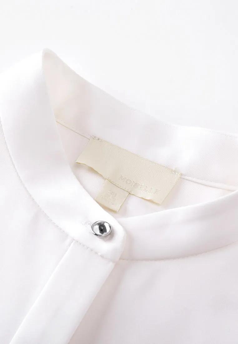 Cape-detail Concealed-front Fastening Shirt
