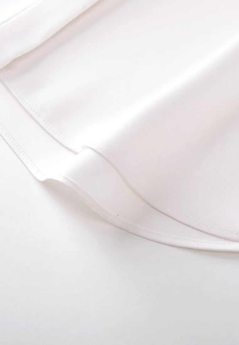 Cape-detail Concealed-front Fastening Shirt