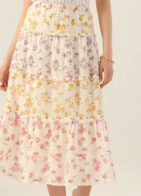 Charlie Paige Giardino Cotton Boho Tiered Skirt