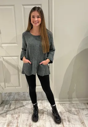 Cut-Loose Check Pocket Pullover Tarragon