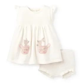 Flutter Sleeve Knit Baby Dress Tea Party