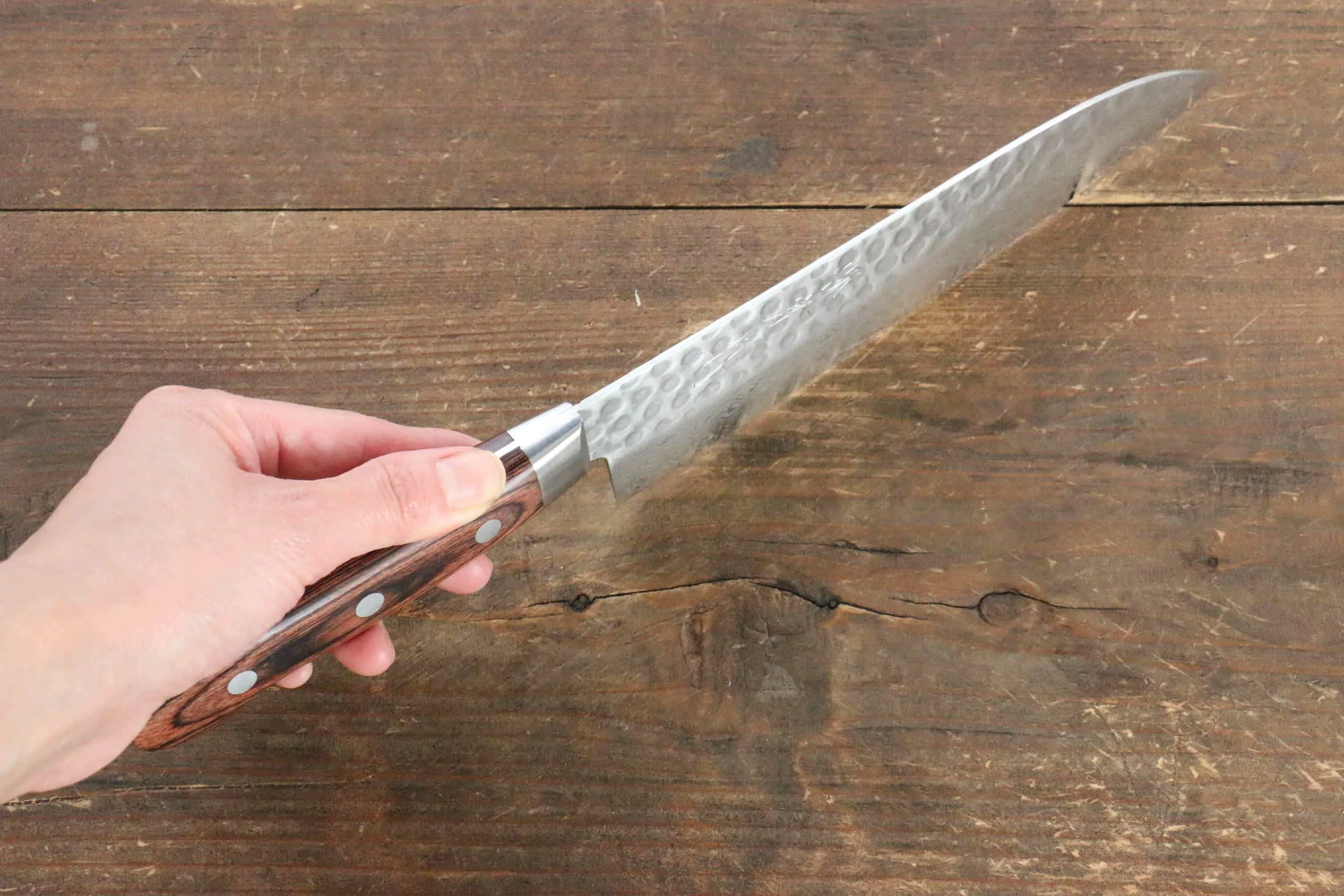 Jikko VG10 17 Layer Santoku  180mm Mahogany Handle