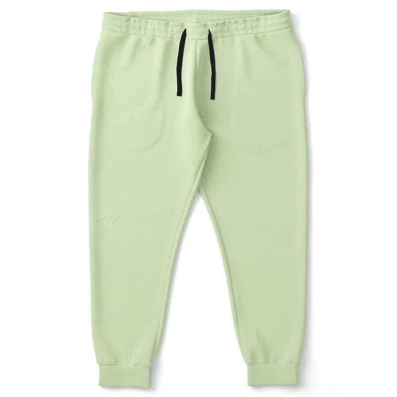 Pale Pastel Warm Green Joggers | Unisex | with PLUS sizes | Bright Pale Pastel Warm Green | C15M0Y30K0