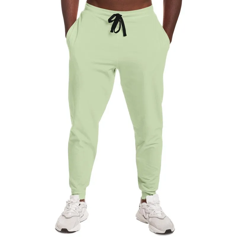 Pale Pastel Warm Green Joggers | Unisex | with PLUS sizes | Bright Pale Pastel Warm Green | C15M0Y30K0