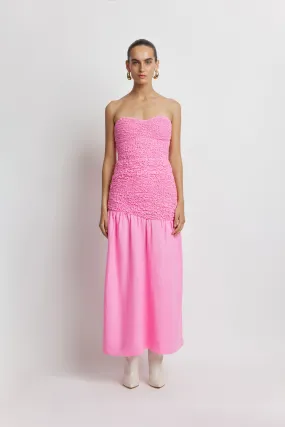 Smocked Full Length Skirt - Pink