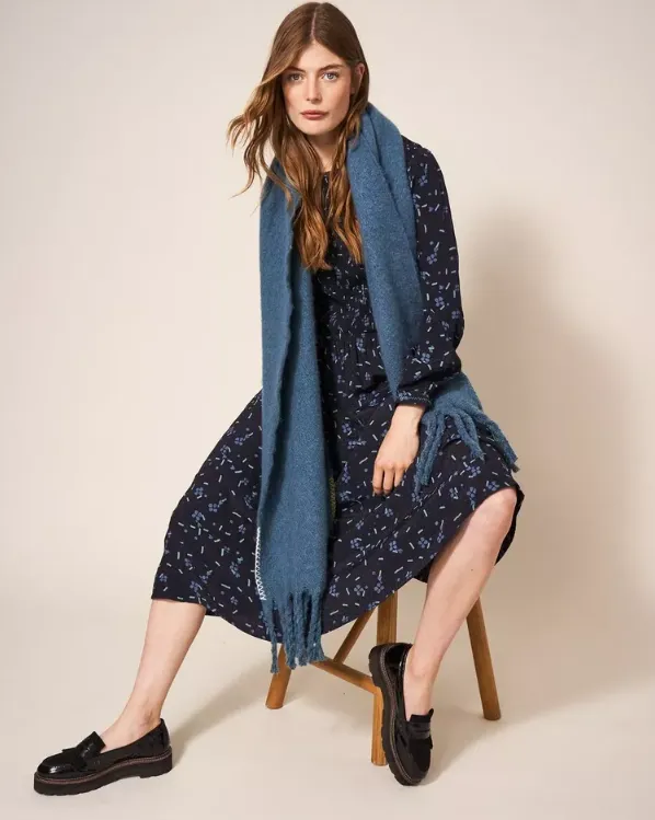 WHITE STUFF<BR>
Aneth Dress<BR>
Black/ Blue<BR>
